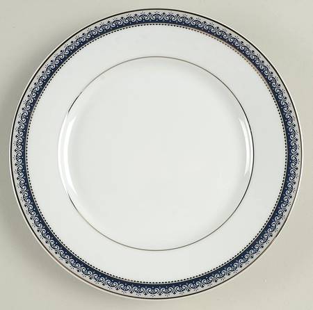 Platinum Crown Cobalt Blue Salad Plate