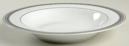 Platinum Crown Cobalt Blue Rim Soup Bowl
