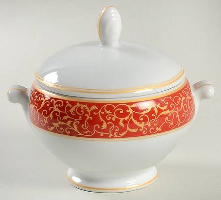 Parchment Rouge Sugar Bowl & Lid