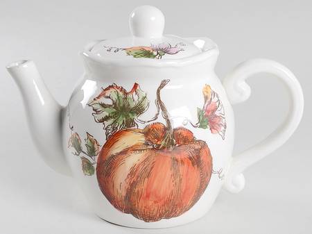 Pumpkin Sketch Teapot & Lid