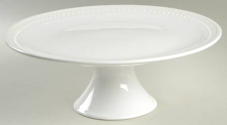 M2A20 White 12" Diameter Pedestal Cake Stand