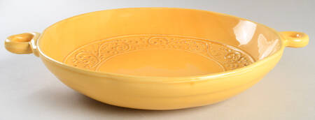 MLJ5 Gold 13" Pasta Serving Bowl by Maioliche Jessica