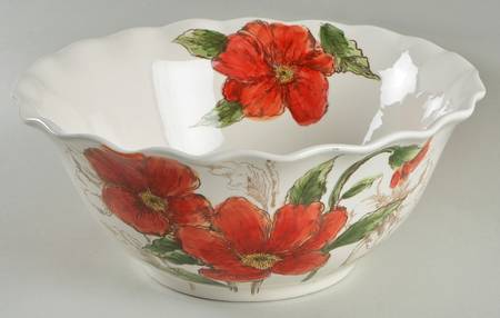 Sketch Poppy 12" Ruffled Bowl