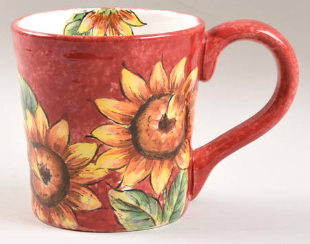 Red Spatter Sunflower Mug