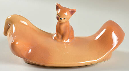 Cow with Cat Lid for Cookie Jar