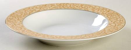 Parchment Gold Rim Soup Bowl