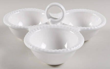 Perola White Handled 3-Part Divided Server