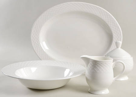 Trellis White 5 Piece Hostess Set