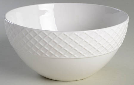 Trellis White 8" Round Serving Bowl