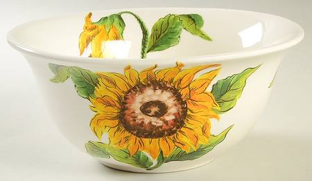 Bright Sunflower 9" Round Serving Bowl