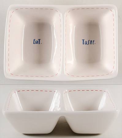 Rae Dunn Kitchenware (2 Part) Rectangular Divided Dish by Magenta