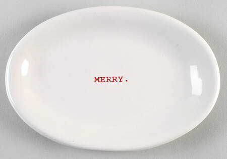 Rae Dunn Holiday 8" Oval Plate