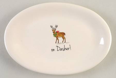 Rae Dunn Holiday 8" Oval Plate