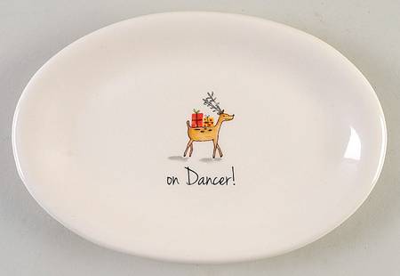 Rae Dunn Holiday 8" Oval Plate