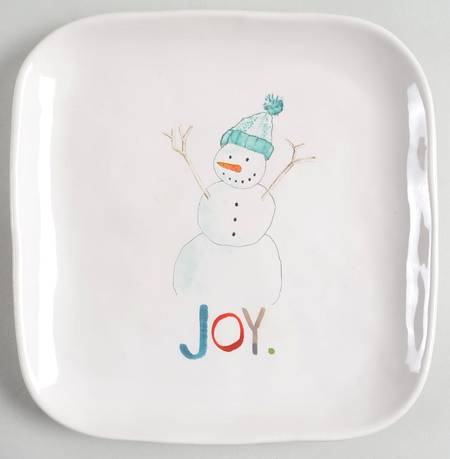 Rae Dunn Holiday Square Salad/Dessert Plate