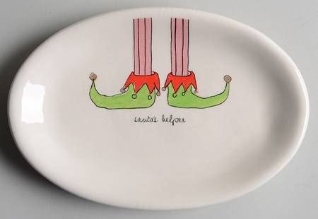 Rae Dunn Holiday 8" Oval Plate