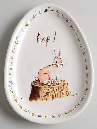 Rae Dunn Holiday 8" Egg Shape Plate