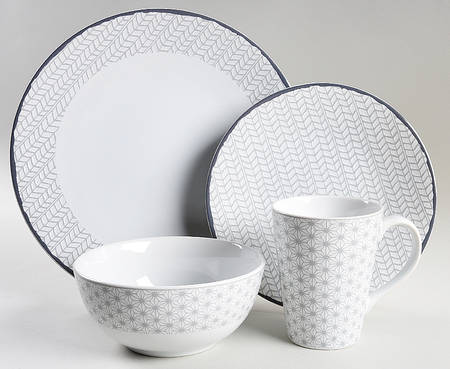 Avery Medley Gray 4 Piece Place Setting