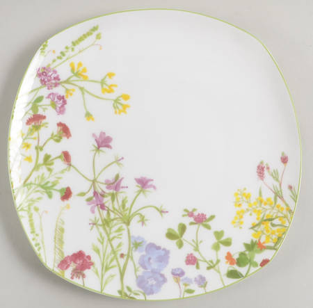 Wildflower Garden Square Salad Plate