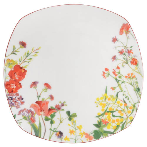 Wildflower Garden Red Square Dinner Plate