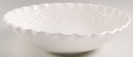 MLJ23 White 12" Round Serving Bowl
