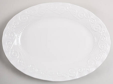 MLJ23 White 17" Oval Serving Platter