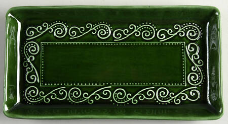 MLJ23 Green 11" Rectangular Serving Platter