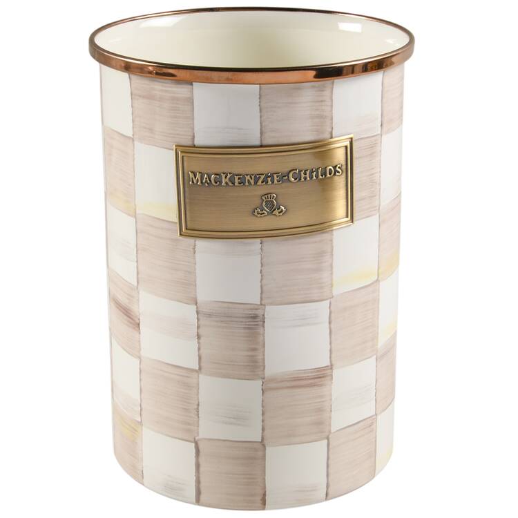 Mocha Check (Enamelware) Large Canister No Lid