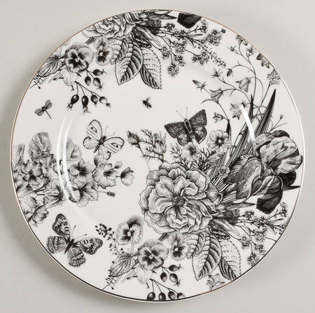 Dark Butterfly Garden Salad Plate