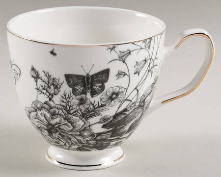 Dark Butterfly Garden Latte Mug
