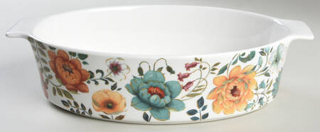 Fall Bloom Oval Baker with Lid, No Lid