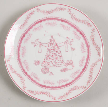 Pink Christmas Dove Tree Saucer