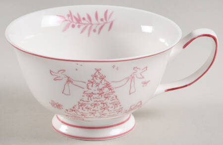 Pink Christmas Dove Tree Footed Cup
