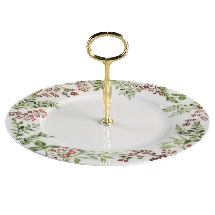 Tivoli Holiday Round Serving Plate with Center Handle (Dp) Hc