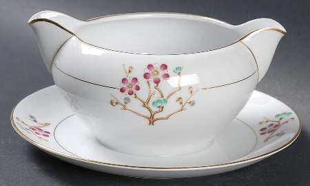 Early Spring  Gravy Boat with Attached Underplate
