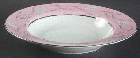 Pink Wheat Rim Soup Bowl by Narumi