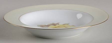 Yellow Rose Rim Soup Bowl