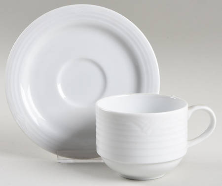 Arctic White Flat Cup & Saucer Set by Noritake