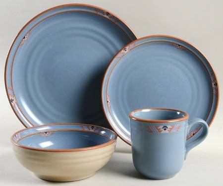 Blue Adobe 4 Piece Place Setting