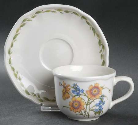 Gourmet Garden Flat Cup & Saucer Set