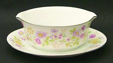 Harmony (Platinum Trim) Gravy Boat with Attached Underplate by Noritake