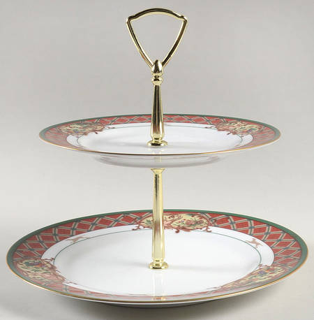 Royal Hunt 2 Tiered Serving Tray (Dinner & Salad Plate)