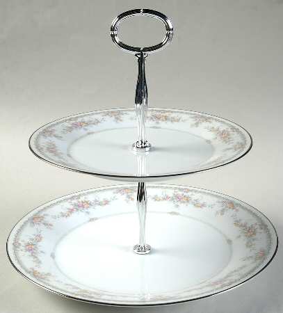Veranda 2 Tiered Serving Tray (Dinner & Salad Plate) by Noritake