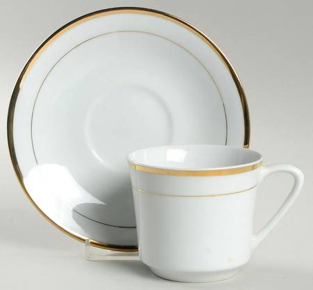 Imperial Gold Flat Cup & Saucer Set by Nanchang