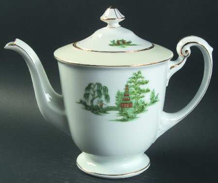 Oriental Green Teapot & Lid
