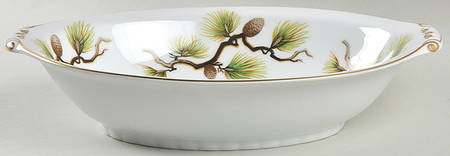Shasta Pine White 10" Oval Vegetable Bowl