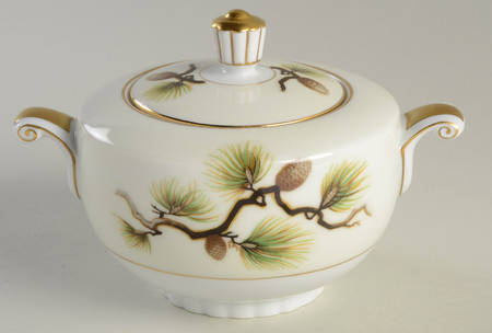 Shasta Pine White Sugar Bowl & Lid