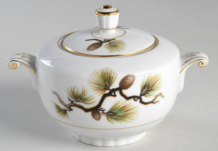 Shasta Pine White Sugar Bowl & Lid