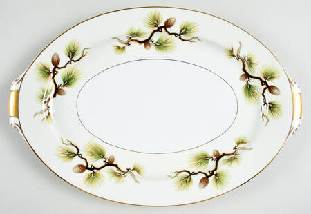 Shasta Pine White 15" Oval Serving Platter