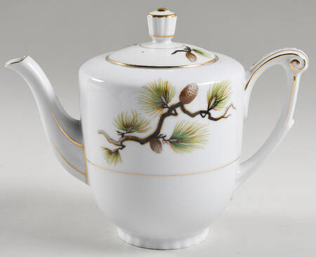 Shasta Pine White Teapot & Lid